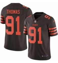 Men's Nike Cleveland Browns #91 Chad Thomas Limited Brown Rush Vapor Untouchable NFL Jersey