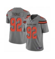 Women's Cleveland Browns #92 Chad Thomas Limited Gray Inverted Legend Football Jersey