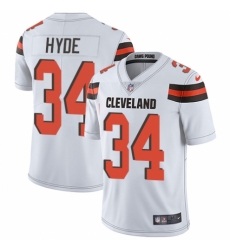 Youth Nike Cleveland Browns #34 Carlos Hyde White Vapor Untouchable Limited Player NFL Jersey