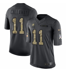 Men's Nike Cleveland Browns #11 Antonio Callaway Limited Black 2016 Salute to Service NFL Jersey