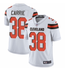 Men's Nike Cleveland Browns #38 T. J. Carrie White Vapor Untouchable Limited Player NFL Jersey
