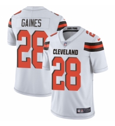 Men's Nike Cleveland Browns #28 E.J. Gaines White Vapor Untouchable Limited Player NFL Jersey
