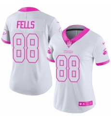 Women's Nike Cleveland Browns #88 Darren Fells Limited White/Pink Rush Fashion NFL Jersey