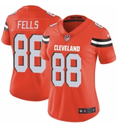 Women's Nike Cleveland Browns #88 Darren Fells Orange Alternate Vapor Untouchable Limited Player NFL Jersey