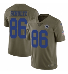Youth Nike Dallas Cowboys #86 Dalton Schultz Limited Olive 2017 Salute to Service NFL Jersey