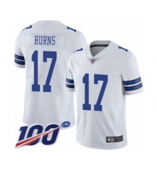 Men's Dallas Cowboys #17 Allen Hurns White Vapor Untouchable Limited Player 100th Season Football Jersey