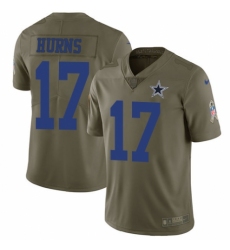 Men's Nike Dallas Cowboys #17 Allen Hurns Limited Olive 2017 Salute to Service NFL Jersey