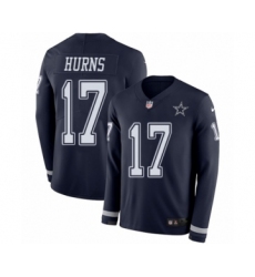 Youth Nike Dallas Cowboys #17 Allen Hurns Limited Navy Blue Therma Long Sleeve NFL Jersey