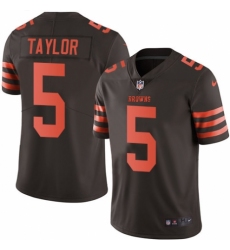 Men's Nike Cleveland Browns #5 Tyrod Taylor Limited Brown Rush Vapor Untouchable NFL Jersey