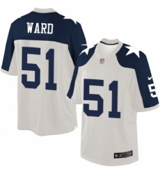 Men's Nike Dallas Cowboys #51 Jihad Ward Limited White Throwback Alternate NFL Jersey