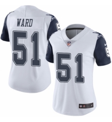 Women's Nike Dallas Cowboys #51 Jihad Ward Limited White Rush Vapor Untouchable NFL Jersey