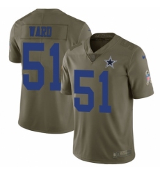 Youth Nike Dallas Cowboys #51 Jihad Ward Limited Olive 2017 Salute to Service NFL Jersey