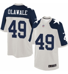Men's Nike Dallas Cowboys #49 Jamize Olawale Limited White Throwback Alternate NFL Jersey