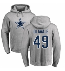 NFL Nike Dallas Cowboys #49 Jamize Olawale Ash Name & Number Logo Pullover Hoodie
