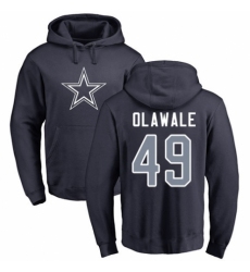 NFL Nike Dallas Cowboys #49 Jamize Olawale Navy Blue Name & Number Logo Pullover Hoodie