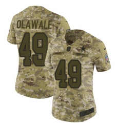 Women's Nike Dallas Cowboys #49 Jamize Olawale Limited Camo 2018 Salute to Service NFL Jersey