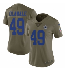 Women's Nike Dallas Cowboys #49 Jamize Olawale Limited Olive 2017 Salute to Service NFL Jersey