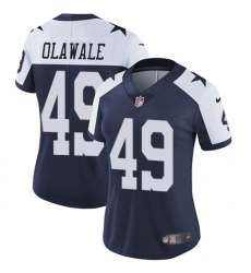 Women's Nike Dallas Cowboys #49 Jamize Olawale Navy Blue Throwback Alternate Vapor Untouchable Limited Player NFL Jersey