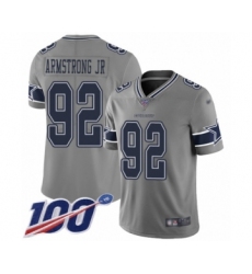 Men's Dallas Cowboys #92 Dorance Armstrong Jr. Limited Gray Inverted Legend 100th Season Football Jersey