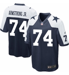 Men's Nike Dallas Cowboys #74 Dorance Armstrong Jr. Game Navy Blue Throwback Alternate NFL Jersey