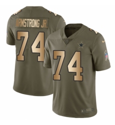 Men's Nike Dallas Cowboys #74 Dorance Armstrong Jr. Limited Olive/Gold 2017 Salute to Service NFL Jersey