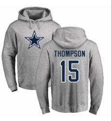 NFL Nike Dallas Cowboys #15 Deonte Thompson Ash Name & Number Logo Pullover Hoodie