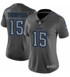 Women's Nike Dallas Cowboys #15 Deonte Thompson Gray Static Vapor Untouchable Limited NFL Jersey