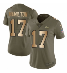 Women's Nike Denver Broncos #17 DaeSean Hamilton Limited Olive/Gold 2017 Salute to Service NFL Jersey