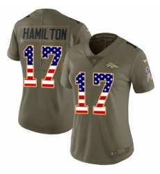 Women's Nike Denver Broncos #17 DaeSean Hamilton Limited Olive/USA Flag 2017 Salute to Service NFL Jersey