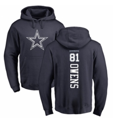 NFL Nike Dallas Cowboys #81 Terrell Owens Navy Blue Backer Pullover Hoodie