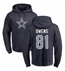NFL Nike Dallas Cowboys #81 Terrell Owens Navy Blue Name & Number Logo Pullover Hoodie