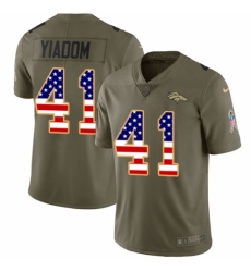 Men's Nike Denver Broncos #41 Isaac Yiadom Limited Olive/USA Flag 2017 Salute to Service NFL Jersey