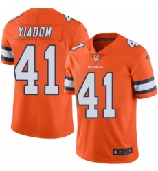 Men's Nike Denver Broncos #41 Isaac Yiadom Limited Orange Rush Vapor Untouchable NFL Jersey