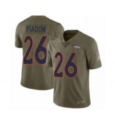 Youth Denver Broncos #26 Isaac Yiadom Limited Olive 2017 Salute to Service Football Jersey