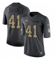 Youth Nike Denver Broncos #41 Isaac Yiadom Limited Black 2016 Salute to Service NFL Jersey