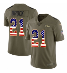 Men's Nike Denver Broncos #21 Tramaine Brock Limited Olive/USA Flag 2017 Salute to Service NFL Jersey