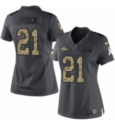 Women's Nike Denver Broncos #21 Tramaine Brock Limited Black 2016 Salute to Service NFL Jersey