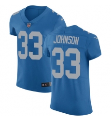 Nike Detroit Lions #33 Kerryon Johnson Blue Throwback Men's Stitched NFL Vapor Untouchable Elite Jersey