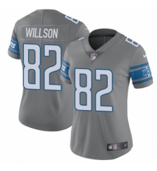 Women's Nike Detroit Lions #82 Luke Willson Limited Steel Rush Vapor Untouchable NFL Jersey