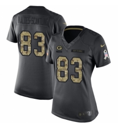 Women's Nike Green Bay Packers #83 Marquez Valdes-Scantling Limited Black 2016 Salute to Service NFL Jersey