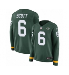 Women's Nike Green Bay Packers #6 JK Scott Limited Green Therma Long Sleeve NFL Jersey