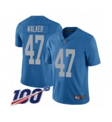 Men's Detroit Lions #47 Tracy Walker Blue Alternate Vapor Untouchable Limited Player 100th Season Football Jersey