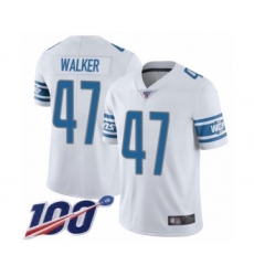 Men's Detroit Lions #47 Tracy Walker White Vapor Untouchable Limited Player 100th Season Football Jersey
