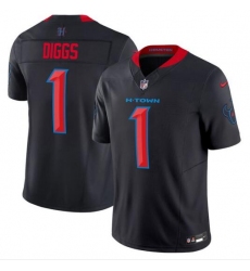 Men's Houston Texans #1 Stefon Diggs Navy 2024 2nd Alternate F.U.S.E Vapor Football Stitched Jersey