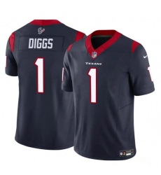 Men's Houston Texans #1 Stefon Diggs Navy 2024 F.U.S.E Vapor Untouchable Limited Football Stitched Jersey