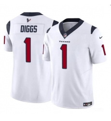 Men's Houston Texans #1 Stefon Diggs White 2024 F.U.S.E Vapor Untouchable Limited Football Stitched Jersey