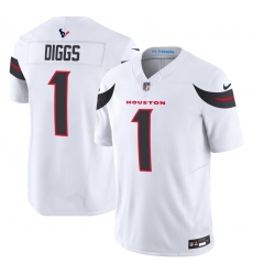 Men's Houston Texans #1 Stefon Diggs White 2024 Vapor F.U.S.E. Limited Football Stitched Jersey