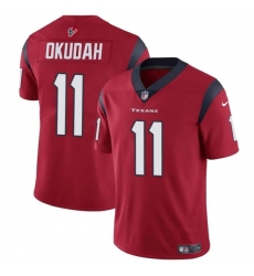 Men's Houston Texans #11 Jeff Okudah Red Vapor Untouchable Football Stitched Jersey