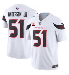 Men's Houston Texans #51 Will Anderson Jr White 2024 Vapor F.U.S.E. With 2-Star C Limited Stitched Jersey