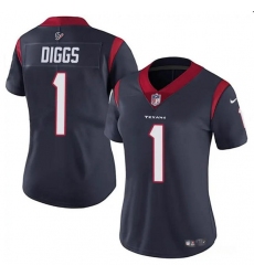 Women's Houston Texans #1 Stefon Diggs Navy Vapor Untouchable Limited Stitched Jersey